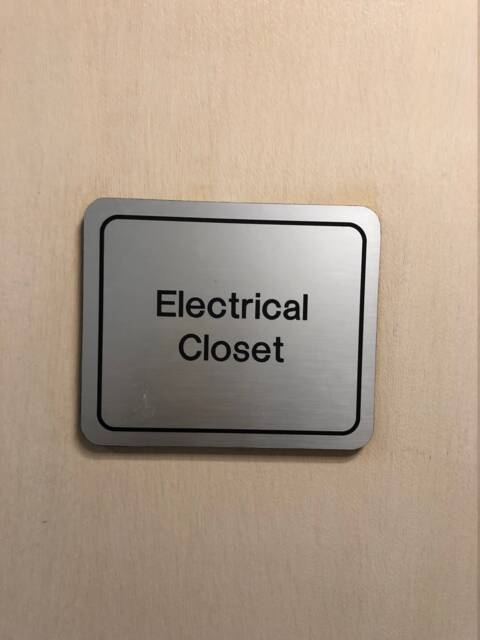 Electrical Closet Sign, Name Plate Custom Office 6 X Inches Sign