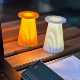 Mini Art Deco Desk Lamp 3D Printed Led Table Light Usb Rechargeable Mood - thumbnail 2