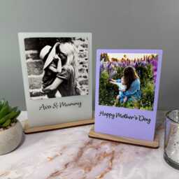 Personalised Photo Print Plaque With Stand - Custom Frame First Mothers Day Gift For Her Best Mum Nanny Present Mummy Birthday - thumbnail 3