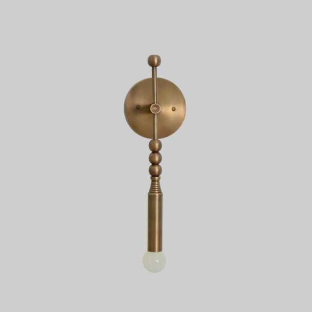 Handmade Antique Brass Wall Sconce - Mid-Century Modern Italian Lighting - image 1