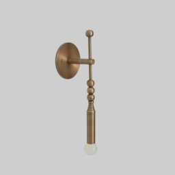 Handmade Antique Brass Wall Sconce - Mid-Century Modern Italian Lighting - thumbnail 2