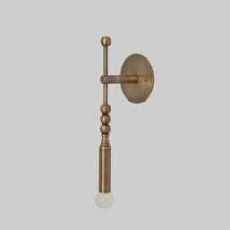 Handmade Antique Brass Wall Sconce - Mid-Century Modern Italian Lighting - thumbnail 3