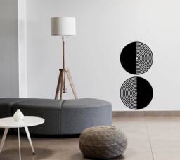 Geometric Circles Wall Decals, Abstract Living Room Decor