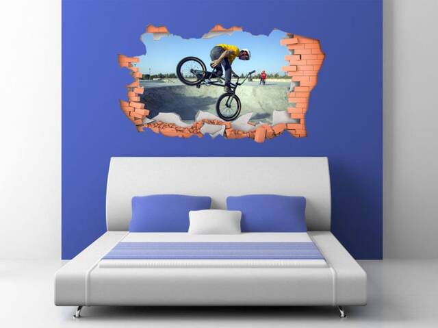 Full Colour Bmx Wall Art, Modern Transfer, PVC Decal, 3D Window, Sticker - image 1