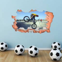 Full Colour Bmx Wall Art, Modern Transfer, PVC Decal, 3D Window, Sticker - thumbnail 4
