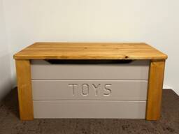 Personalized Solid Wood Toy Box Engraved Pine Storage Chest