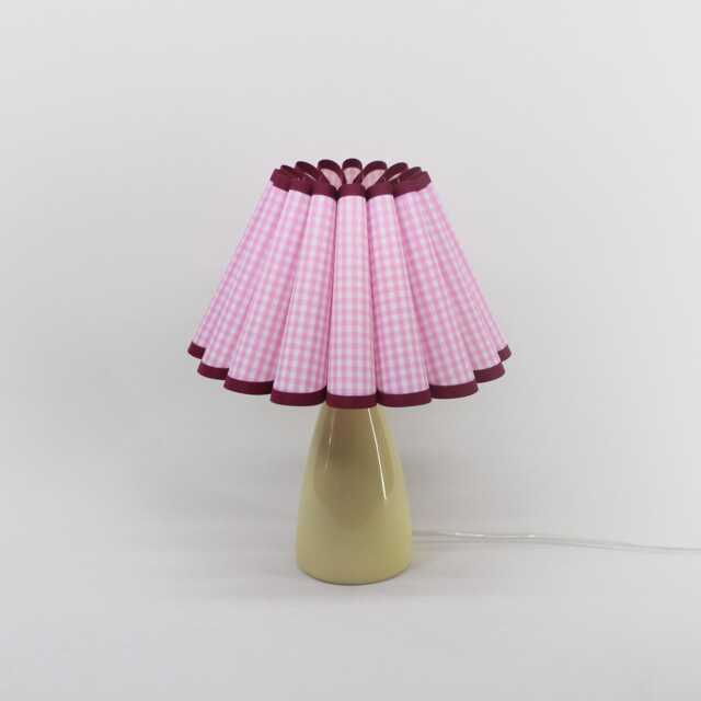 Handmade Pink Plaid Fabric Personalized Lamp For Art Deco Lighting-85# - image 1