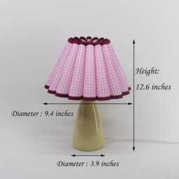 Handmade Pink Plaid Fabric Personalized Lamp For Art Deco Lighting-85# - thumbnail 3