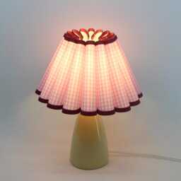Handmade Pink Plaid Fabric Personalized Lamp For Art Deco Lighting-85# - thumbnail 4