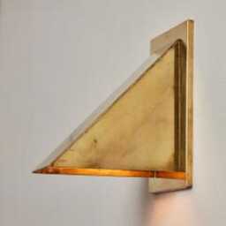 Outdoor Wall Light, Weathered Steel, Triangle Wall Sconce - Indoor Lighting , Garden Lamp Standard With Motion Detector Wide Version - thumbnail 2