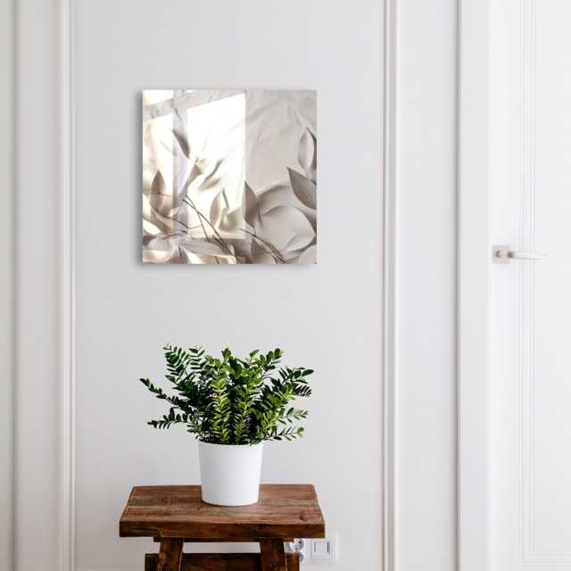 Leaf Fabric Key Cabinet For Home, Beige Industrial Box, Minimalist Flowers & Plants, Lovers Of Nature Elegance - image 1