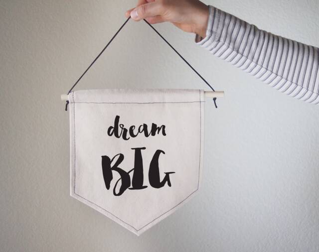 Hanging Canvas Wall Banner-Dream Big, Canvas, Wall Art, Home Decor, Office Decor - image 1