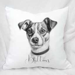 Personalised Large Sketch Drawing Dog Cushion, 10 Breeds, , Cuddle Pillow, Birthday Gift - thumbnail 4