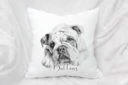 Personalised Large Sketch Drawing Dog Cushion, 10 Breeds, , Cuddle Pillow, Birthday Gift - thumbnail 1