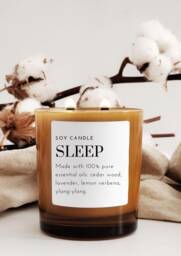 Sleep Soy Candles - Hand-Poured, Essential Oil Scents For Relaxation 120/180/300/500G- Wood Wick Candle - Perfect Gift Sleep