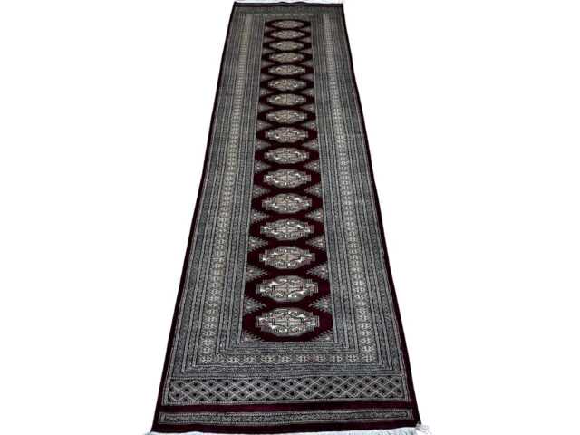 2.6x10 Rosewood Color Bokhara Rug - Runner Hallway Luxury Long Fine Quality Green Afghan - image 1