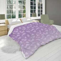 Pastel Purple Floral Comforter, Flower Bedding Gift , Biophilic Home Decor, Monochrome Minimalist For Romantic Sweet Bedroom #116 - thumbnail 2