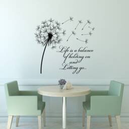 Dandelion Wall Decal Inspirational Quote, Vinyl Lettering Flower Decor #15 - thumbnail 1