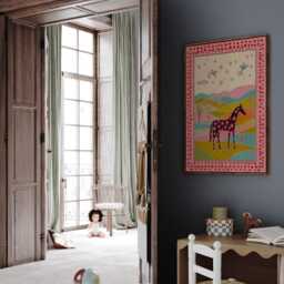 starry Pony Nursery Print - Whimsical Horse Hearts Landscape Art - thumbnail 3