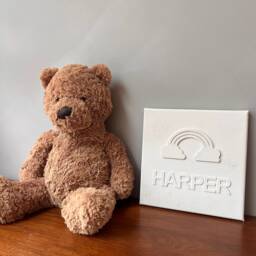 Personalized Name/ Dob/ Birth Weight - Textured Wall Art 3D Canvas Nursery/ Bedroom D??cor Medium/ Large Sizes. Made To Order - thumbnail 3