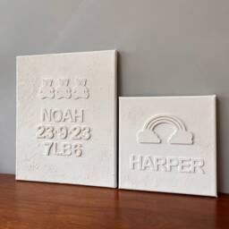 Personalized Name/ Dob/ Birth Weight - Textured Wall Art 3D Canvas Nursery/ Bedroom D??cor Medium/ Large Sizes. Made To Order - thumbnail 2