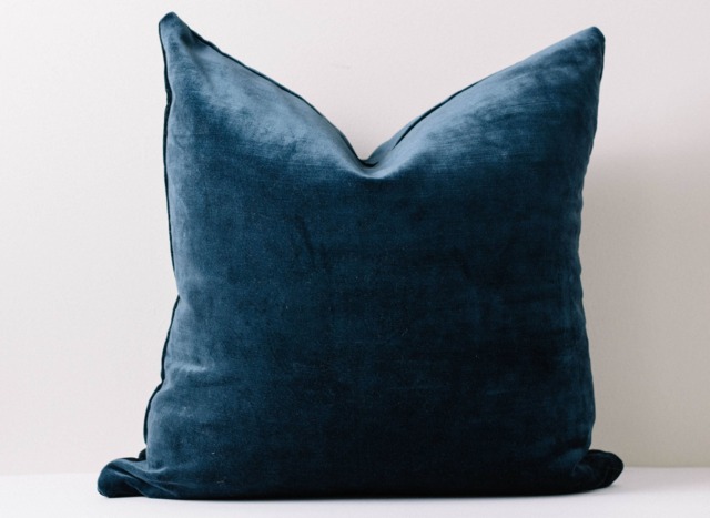 Navy Blue Velvet Pillow - Luxe Cover 18x18 20x20 - image 1
