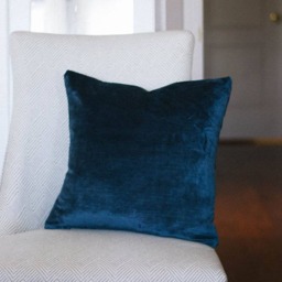 Navy Blue Velvet Pillow - Luxe Cover 18x18 20x20 - thumbnail 4