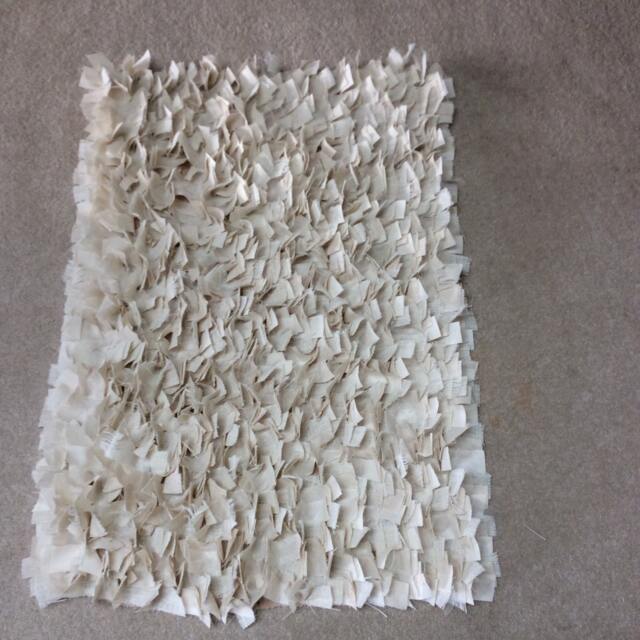 Rag Rug, Baby Ivory Burlap, Cotton& Tule, Boho Chic Area Shag Rugs, Shabby Floor Mat, Welcome Newborn Photography - image 1