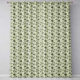 Vintage Monochrome Desert Trees Pattern Seamless Readymade Eyelet Ring Top Thermal 100% Blackout Curtains - thumbnail 2