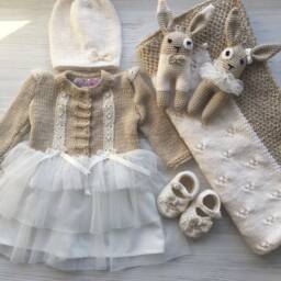 Hand Made Knitting Blanket For Baby. Blanket Newborn With Toys. Baby Shower Blanket. Baby Girl. Gift - thumbnail 4