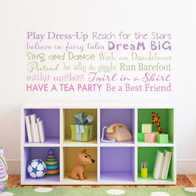 Girls Rules Wall Decal Playroom Vinyl Decor - 36x15 Inches - image 1