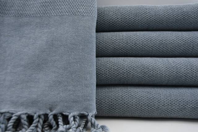 "stone Washed Towel, Gray Towel, Turkish Peshtemal, Gray Peshtemal, Bath Towel, Cotton Towel, 33""x65" - image 1