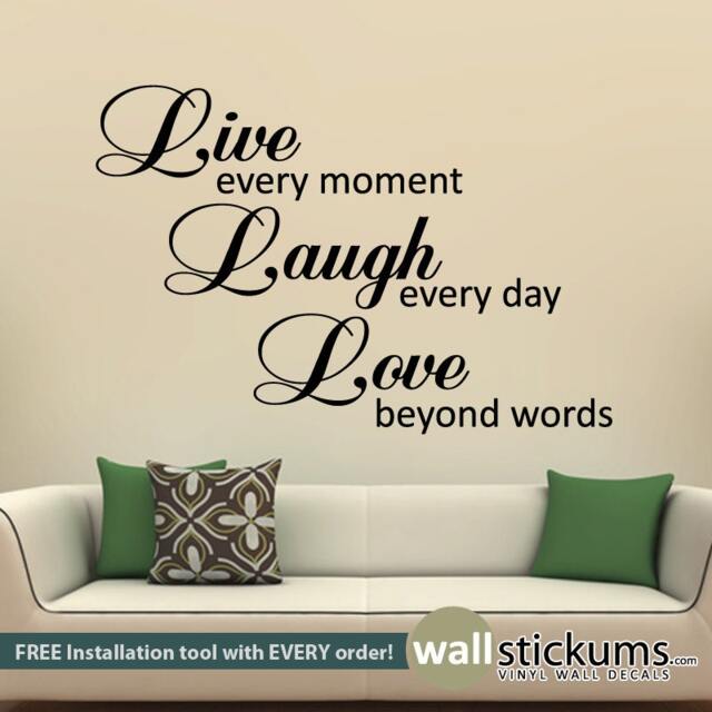 Live, Laugh, Love Wall Quote Decal - Decor Sticker- Wd0334 - image 1