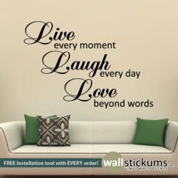 Live, Laugh, Love Wall Quote Decal - Decor Sticker- Wd0334 - thumbnail 1