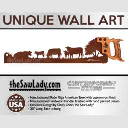 Cows in The Field - Metal Saw Wall Art Gift For Farmers & Ranchers Made To Order