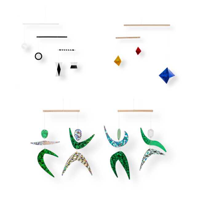 Montessori Mobile Set Of 3 - Munari, Gobbi, Octahedron & Dancers For Newborn Visual Development Nursery Decor - image 1
