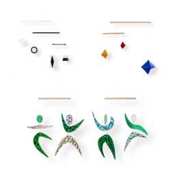 Montessori Mobile Set Of 3 - Munari, Gobbi, Octahedron & Dancers For Newborn Visual Development Nursery Decor - thumbnail 1