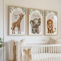 Safari Nursery Prints Elephant, Lion & Giraffe - Inspirational Quotes - thumbnail 2