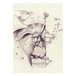 Alice in Wonderland Rabbit Drawing - Birthday Gift Idea Wall Decorations - thumbnail 3