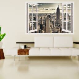 New York Sky Clouds Decals Office Murals Wall Decor, Vinyl Decals, Stickers, Peel & Stick Vinyl W200 - thumbnail 2