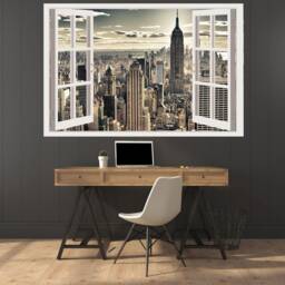New York Sky Clouds Decals Office Murals Wall Decor, Vinyl Decals, Stickers, Peel & Stick Vinyl W200 - thumbnail 4