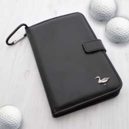Pewter Duck Design - Personalised Leatherette Golf Organiser Complete With Divot Repairer, Marker, Tees, Scorecard & Pencils