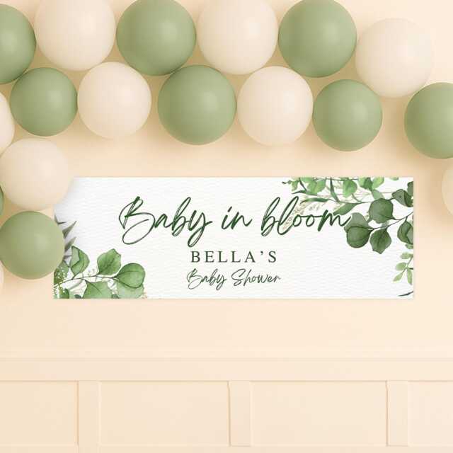 "Personalised Baby Shower Banner - Custom ""Baby in Bloom" - image 1