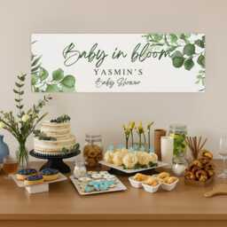 "Personalised Baby Shower Banner - Custom ""Baby in Bloom" - thumbnail 2