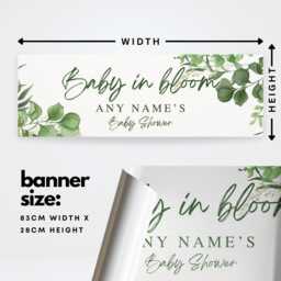 "Personalised Baby Shower Banner - Custom ""Baby in Bloom" - thumbnail 3