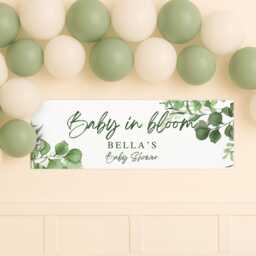 "Personalised Baby Shower Banner - Custom ""Baby in Bloom" - thumbnail 1