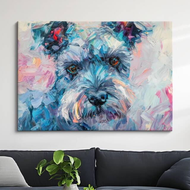 Yorkshire Terrier Abstract Oil Painting Framed Print & Canvas Large Sizes Luxury Wall Art Poster Pet Home Decor Interior Dog Gift - image 1