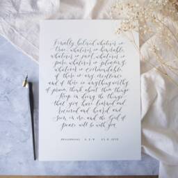 Custom Calligraphy Poem - Personalised Wedding Vows Anniversary Gift Wall Art Handwritten Letter Quote - thumbnail 1