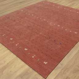 Red Brown Gabbeh Wool Rug, Minimalist Tribal Design 3025 - thumbnail 3