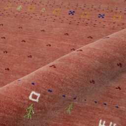 Red Brown Gabbeh Wool Rug, Minimalist Tribal Design 3025 - thumbnail 4